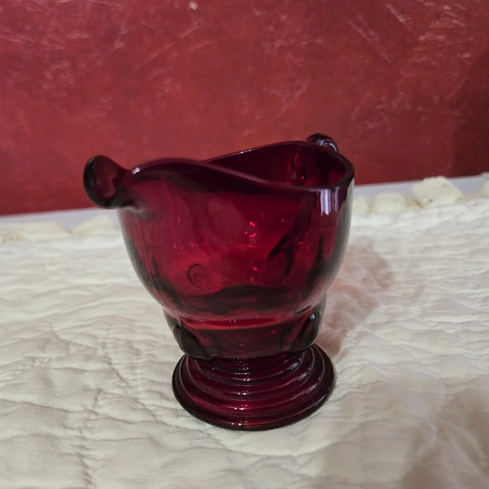 Vintage New Martinsville Ruby Red Mini Creamer - Picture 12 of 12
